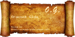 Oracsek Gida névjegykártya